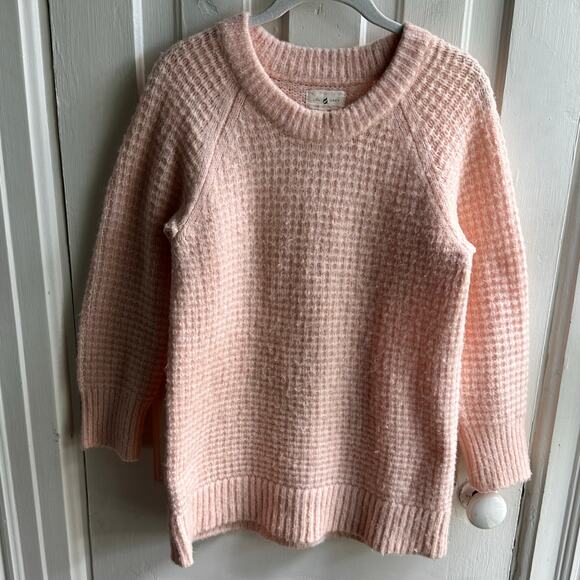 Lou & Grey Grid Knit Crewneck Cardigan Sweater Alpaca - Picture 2 of 8